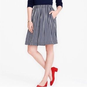 J Crew Paper Bag Navy/white skirt